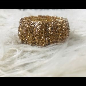 Crystal Gold Cuffed Bracelet